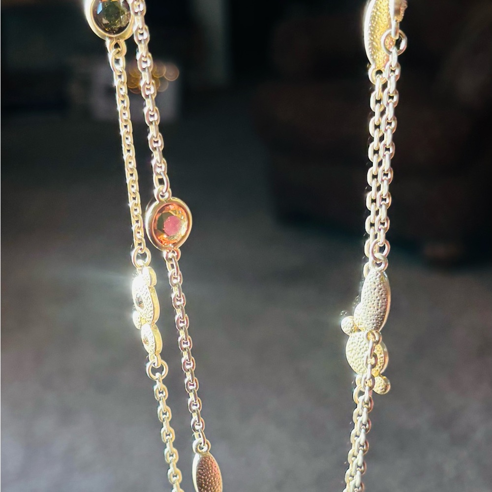 Lia Sophia Gold Necklace with Gem Accents